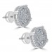 2.10 ct Round Cut Cubic Zirconia Stud Earrings in Screw Back